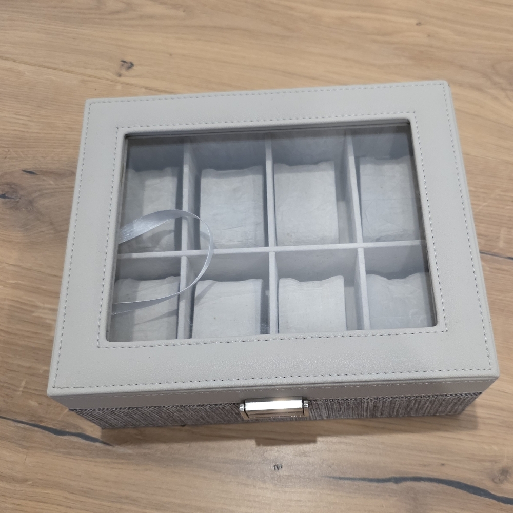 Drexel Heritage Gray Watch Organizer with Glass Lid
